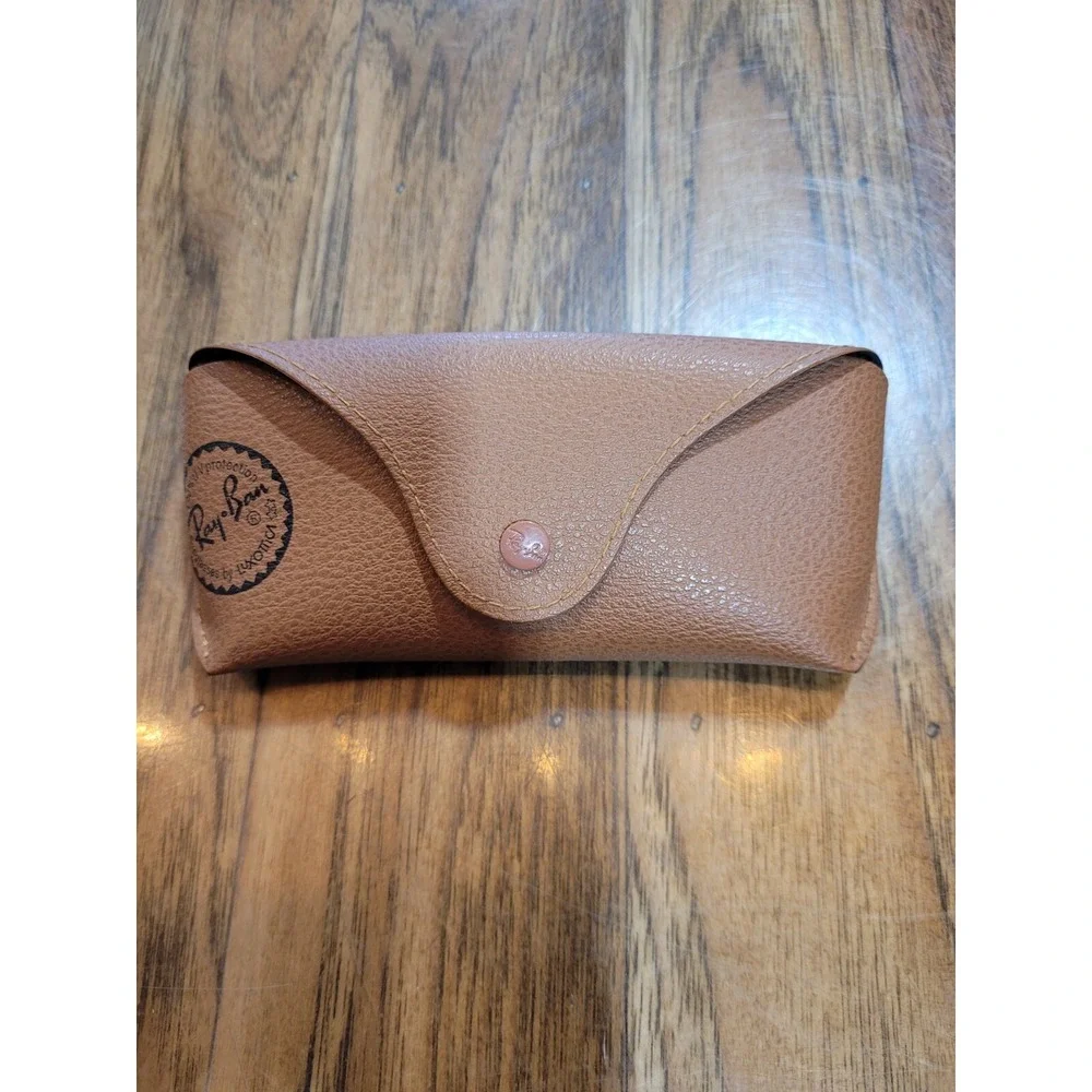 Ray-Ban Snap Glasses Case only Semi hard Brown with logo Faux leather soft lined